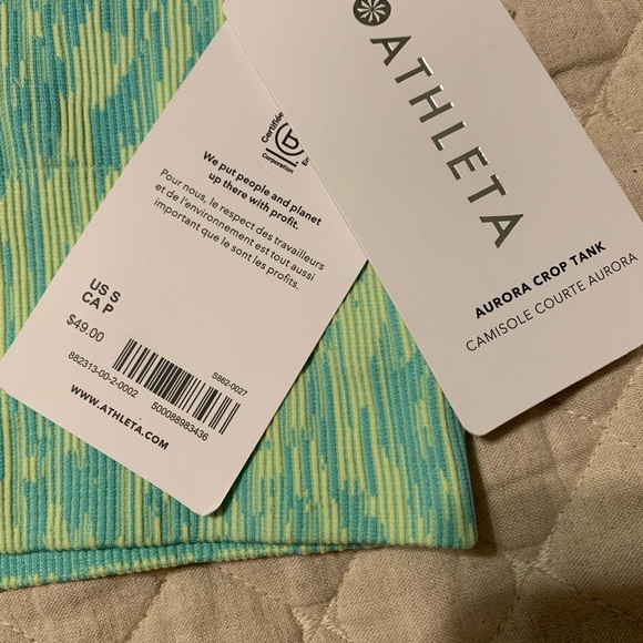Athleta Blue and Green Patterned Crop Tank - Picture 4 of 5